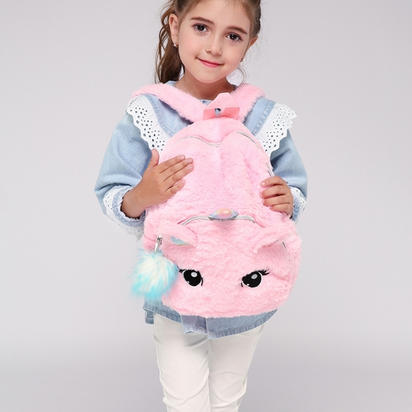 Cute Plush Unicorn Toddler Mini Travel Bag Princess Plush Backpack for Girls 1-6 - Picture 5 of 16